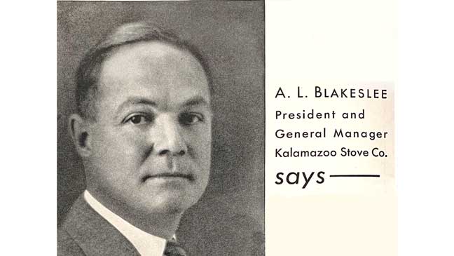 Dictaphone endorsed by A.L. Blakeslee, Kalamazoo Stove Co.