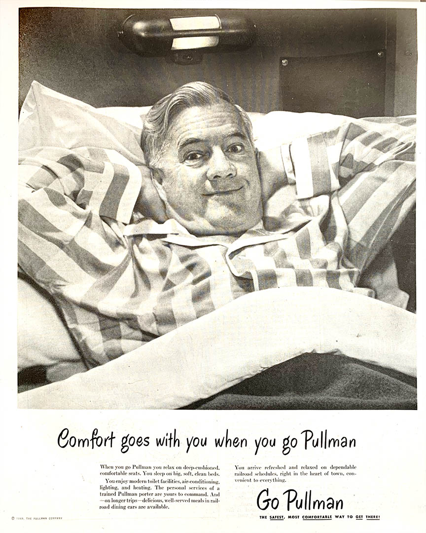 Train travel ad for Pullman